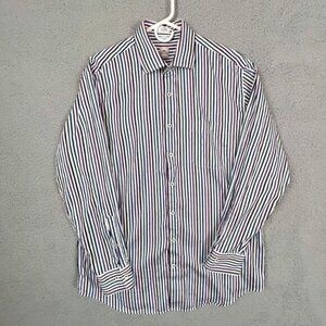 PETER MILLAR MENS BUTTON DOWN SHIRT SIZE LARGE MULTICOLORED STRIPES
